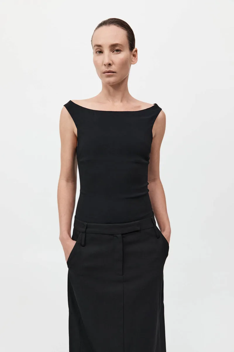 Slim Bateau Top - Black sold by St. Agni