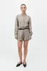 Melange Paperbag Waist Shorts - Rye sold by St. Agni