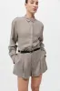 Melange Paperbag Waist Shorts - Rye sold by St. Agni