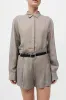 Melange Paperbag Waist Shorts - Rye sold by St. Agni