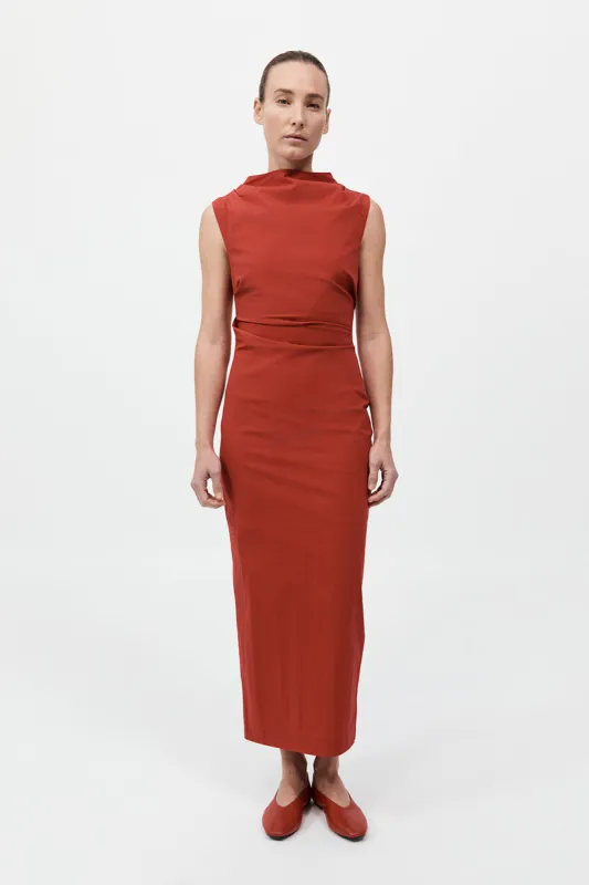 Soft Sculptural Dress - Rosso made by St. Agni
