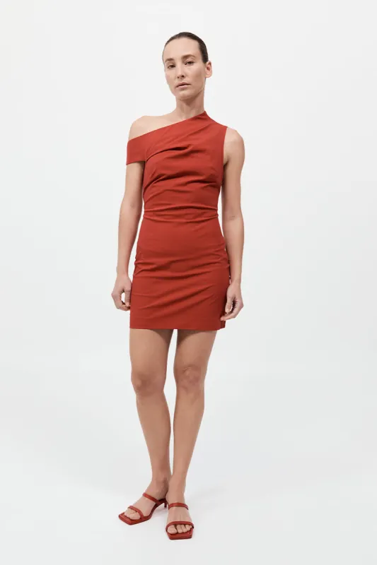 Soft Sculptural Mini Dress - Rosso sold by St. Agni