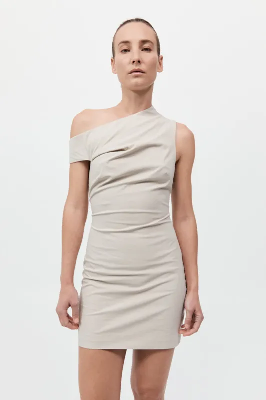 Soft Sculptural Mini Dress - Creme made by St. Agni