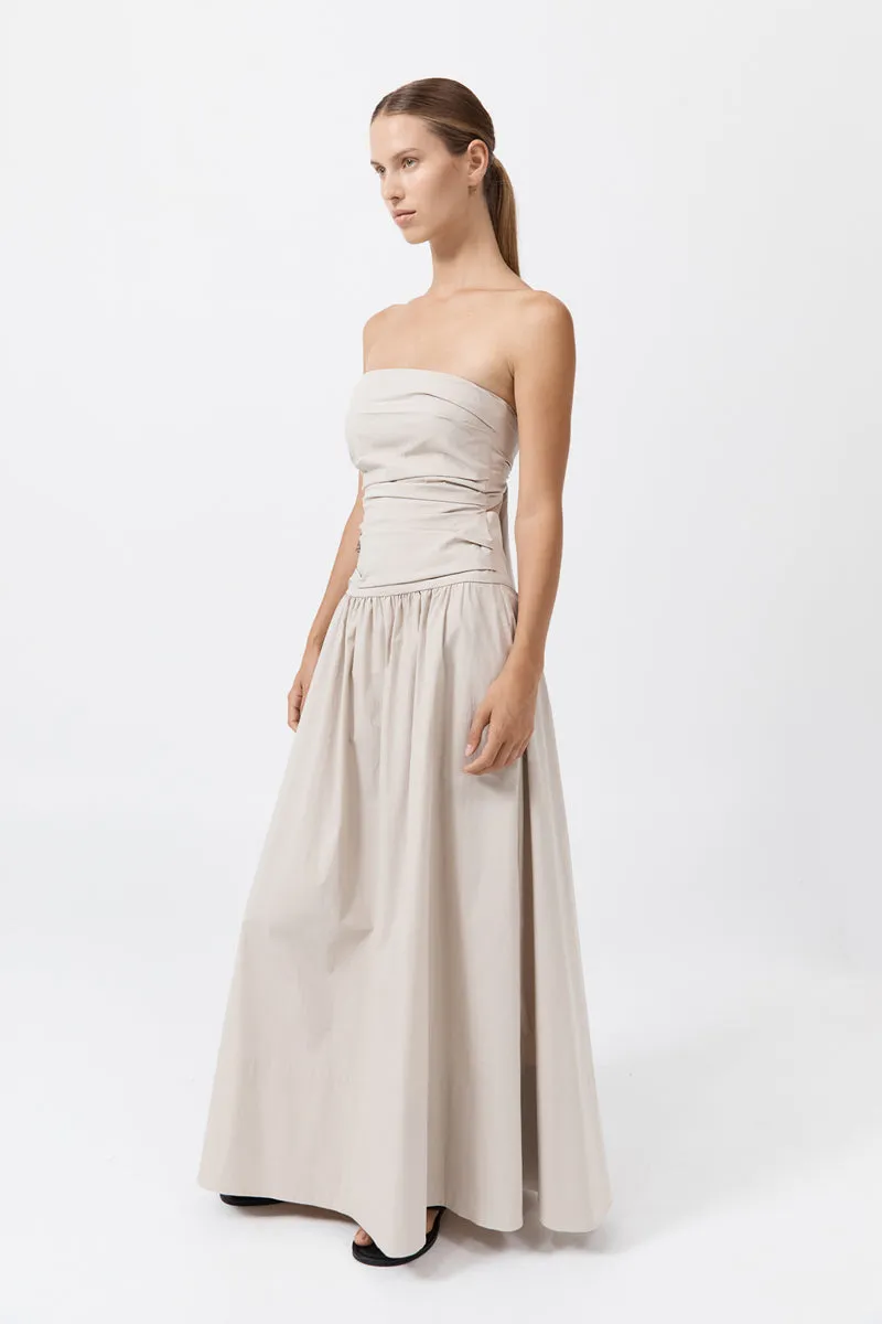 Gathered Strapless Tie Back Dress - Creme sold by St. Agni product image thumbnail 3