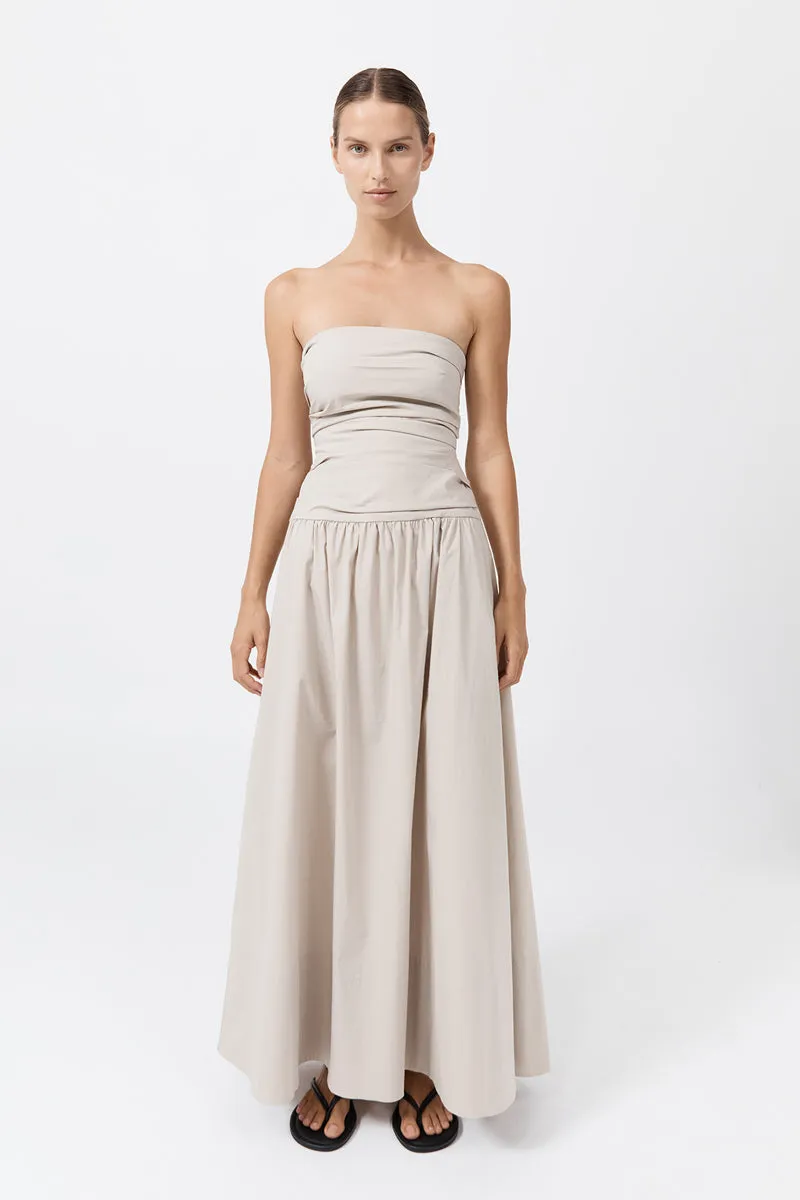 Gathered Strapless Tie Back Dress - Creme sold by St. Agni product image thumbnail 4