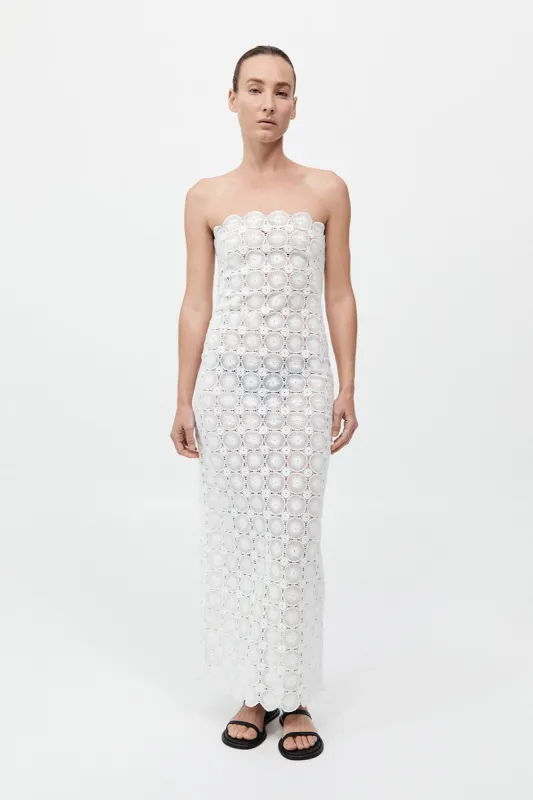 Doily Column Dress - White made by St. Agni