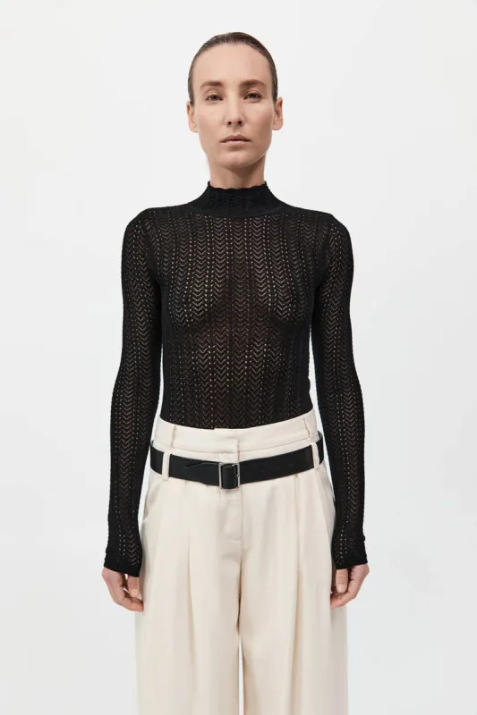 Textured Knit Bodysuit - Black sold by St. Agni