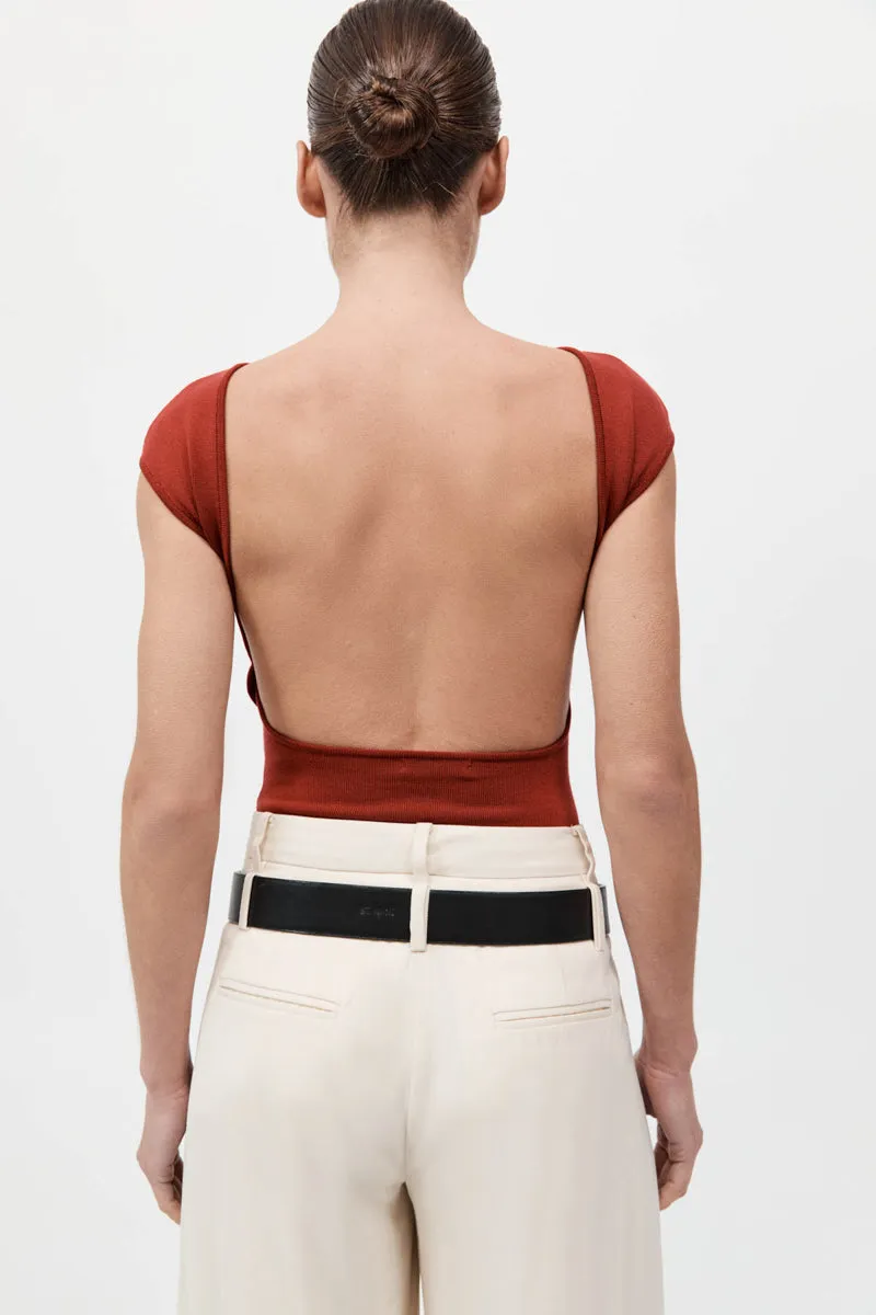 Sculpted Ballet Knit Top - Rosso sold by St. Agni product image thumbnail 4