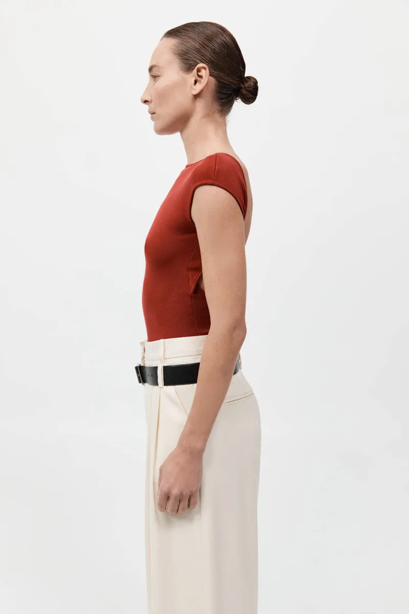 Sculpted Ballet Knit Top - Rosso sold by St. Agni product image thumbnail 3