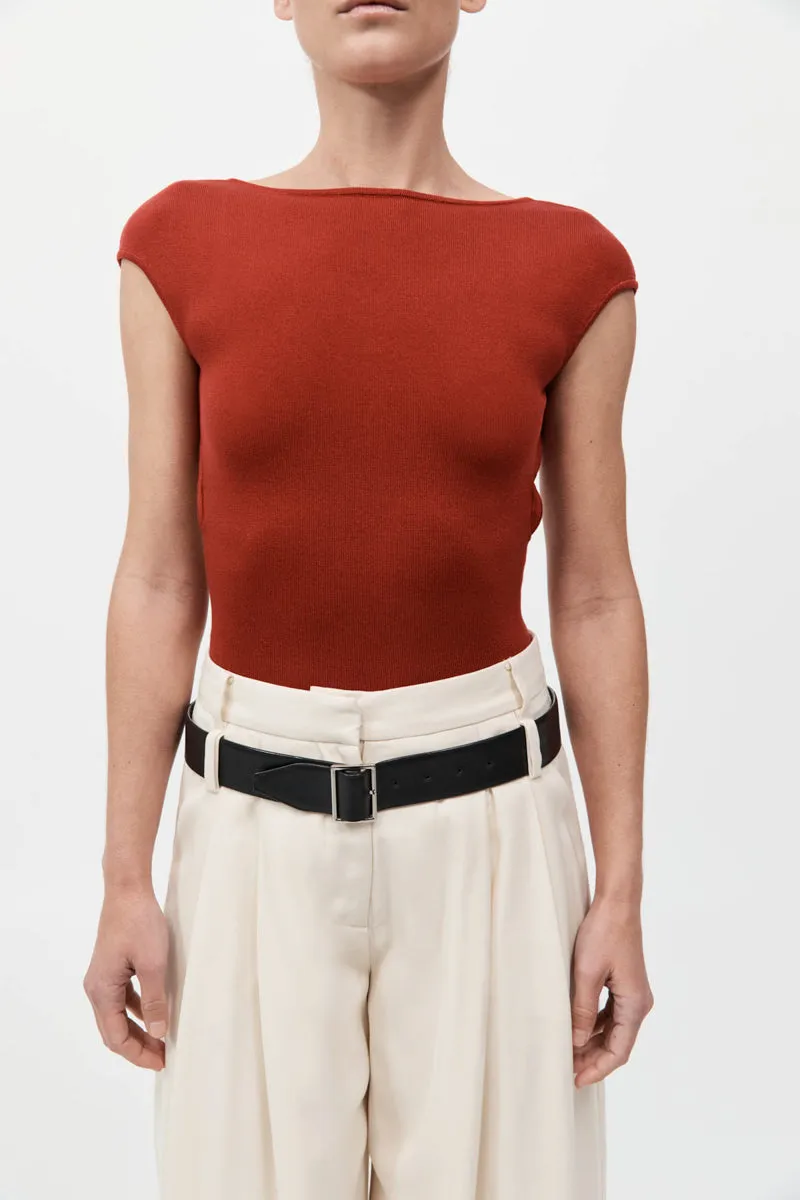 Sculpted Ballet Knit Top - Rosso sold by St. Agni product image thumbnail 2