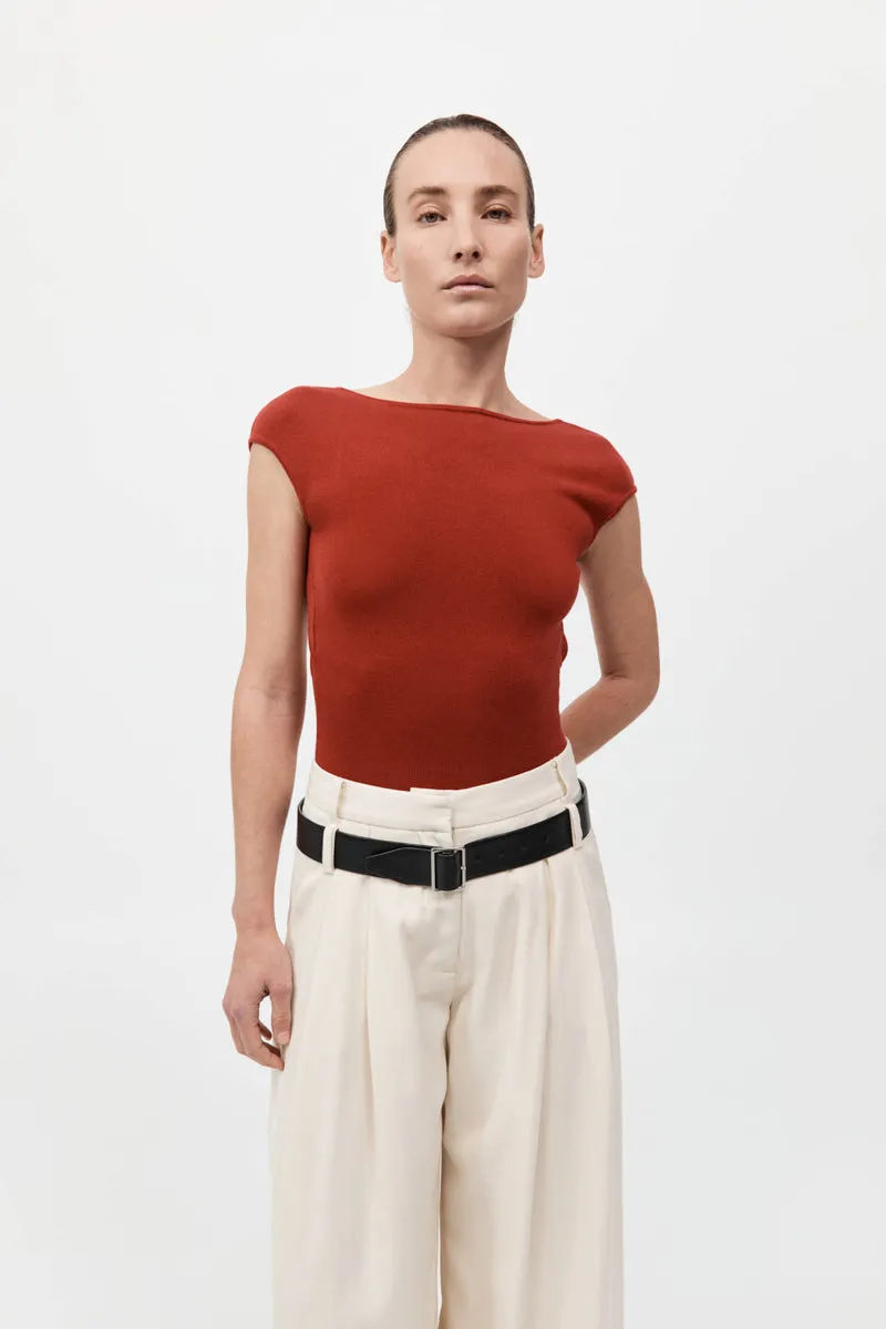 Sculpted Ballet Knit Top - Rosso sold by St. Agni