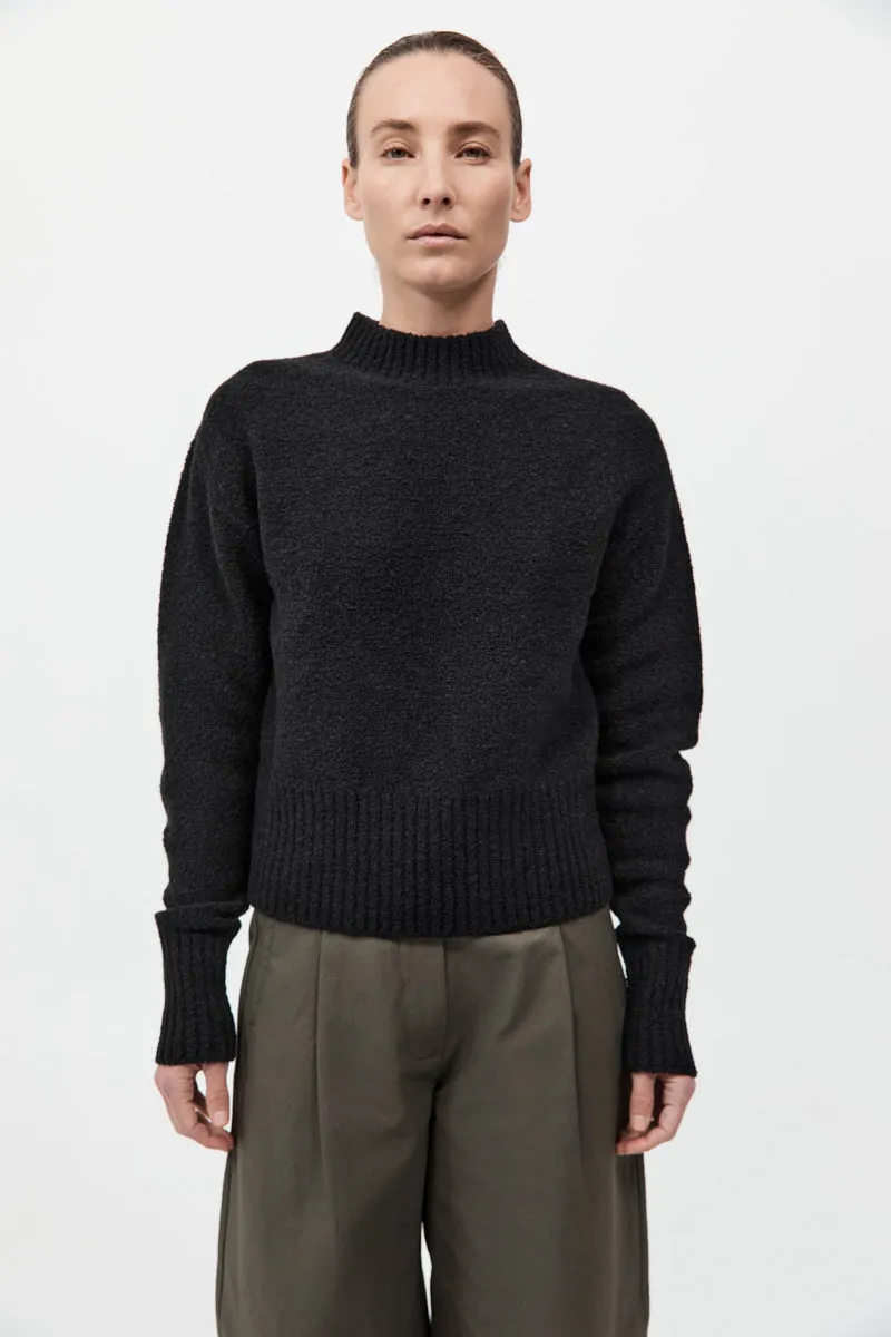 Boucle Wool Jumper - Black sold by St. Agni