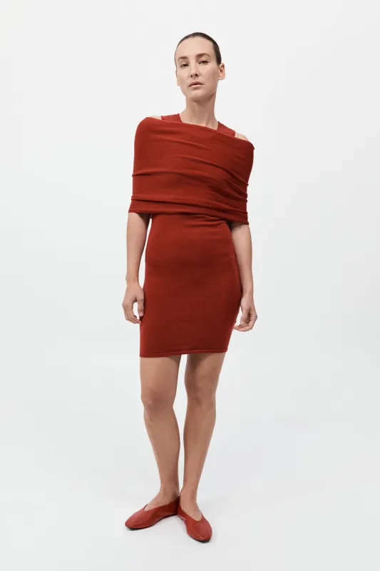 Detachable Layer Knit Dress - Rosso made by St. Agni