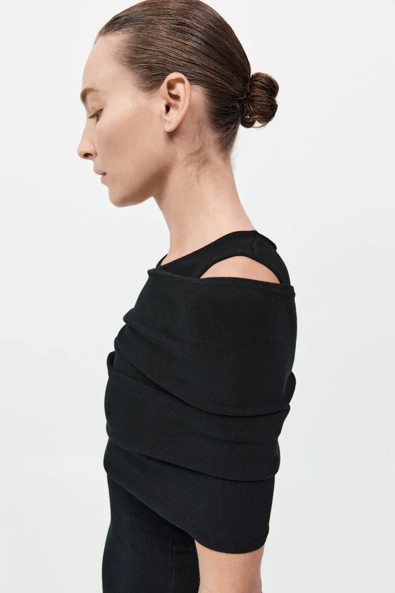 Detachable Layer Knit Dress - Black sold by St. Agni product image thumbnail 4