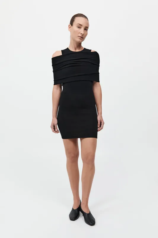 Detachable Layer Knit Dress - Black made by St. Agni