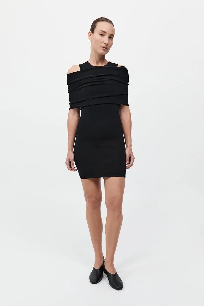 Detachable Layer Knit Dress - Black sold by St. Agni