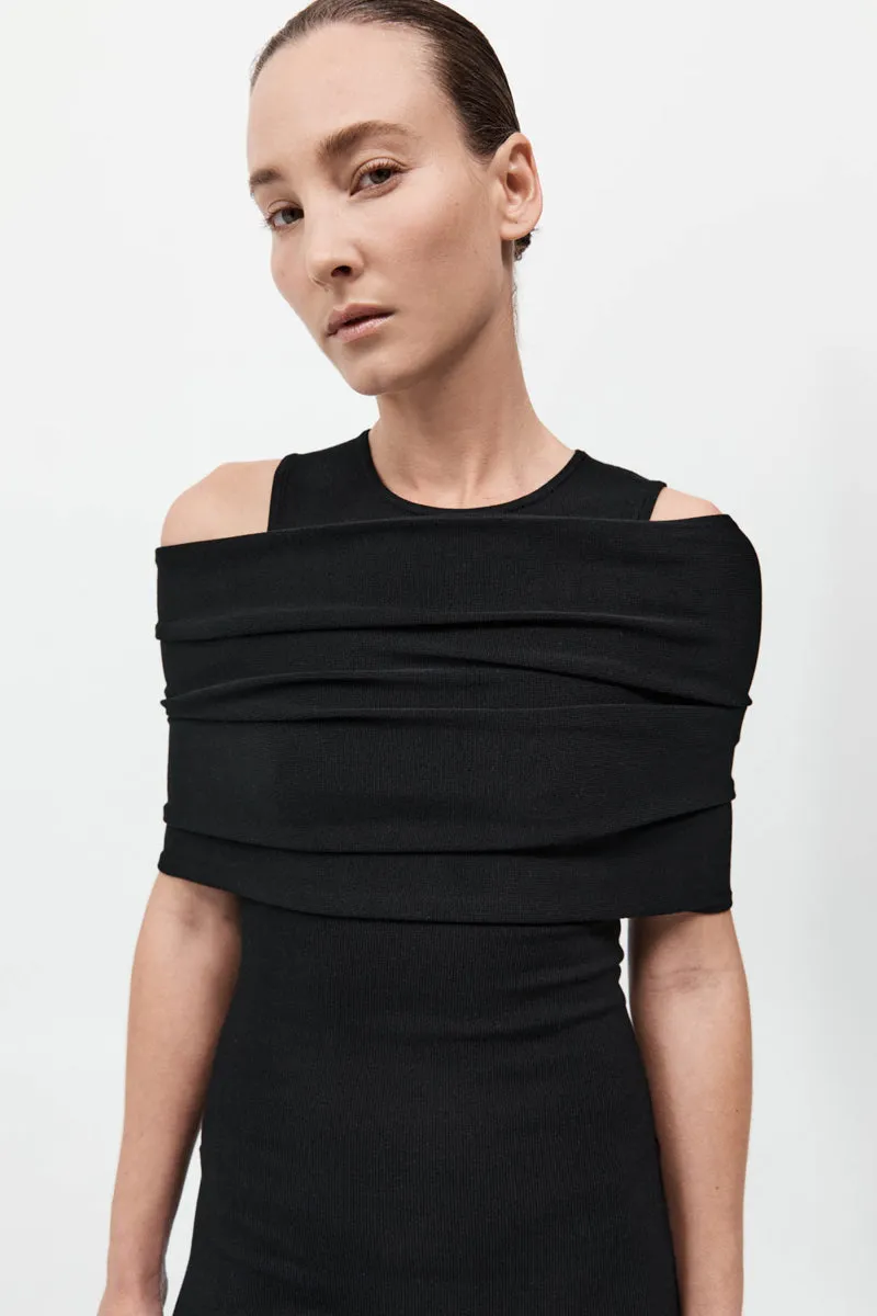 Detachable Layer Knit Dress - Black sold by St. Agni product image thumbnail 3