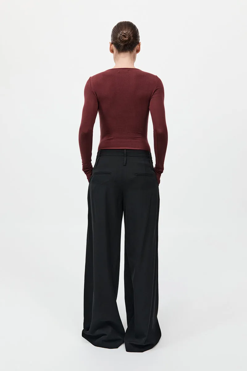 Bateau Long Sleeve Jersey Top - Currant sold by St. Agni product image thumbnail 5