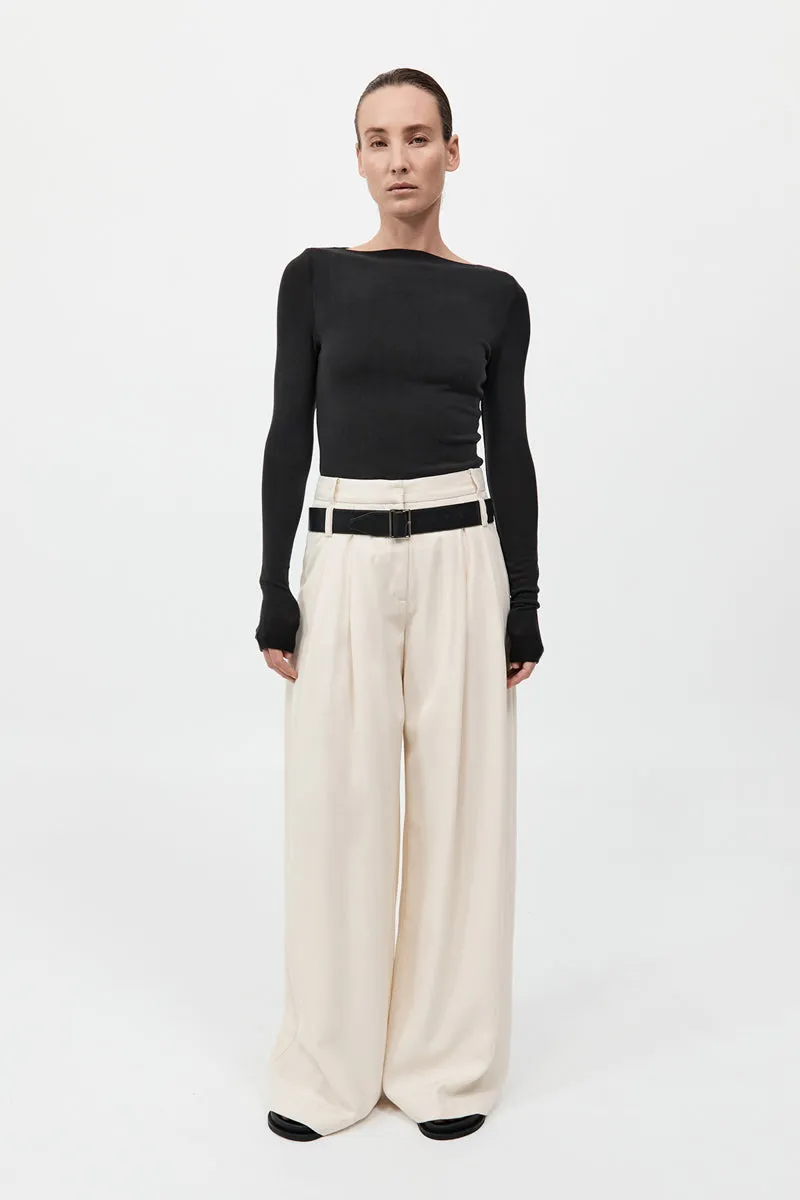 Bateau Long Sleeve Jersey Top - Black sold by St. Agni