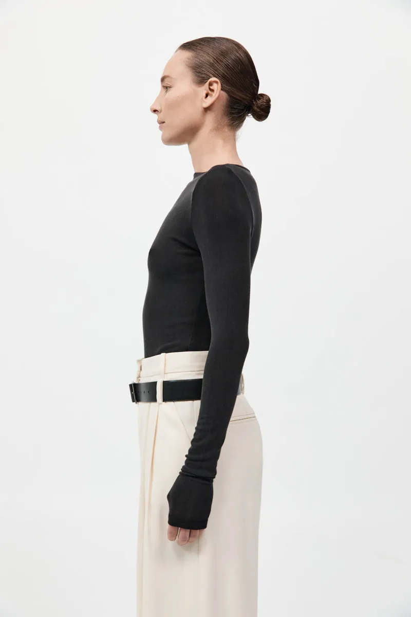 Bateau Long Sleeve Jersey Top - Black sold by St. Agni product image thumbnail 3