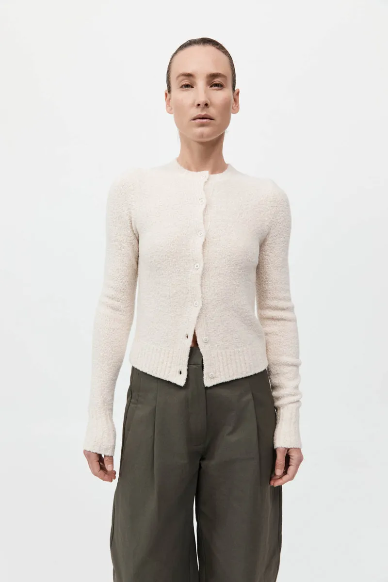 Boucle Wool Cardigan - Off White sold by St. Agni