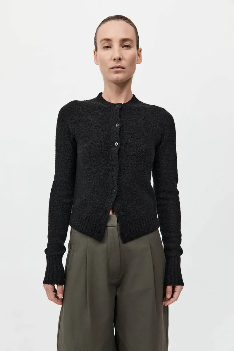 Boucle Wool Cardigan - Black sold by St. Agni