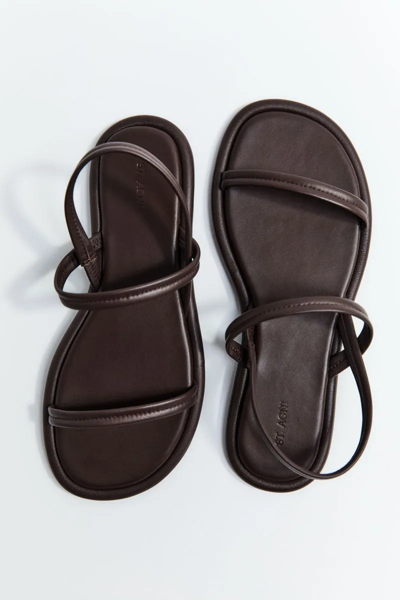 Fine Strap Sandal - Chocolate sold by St. Agni product image thumbnail 3