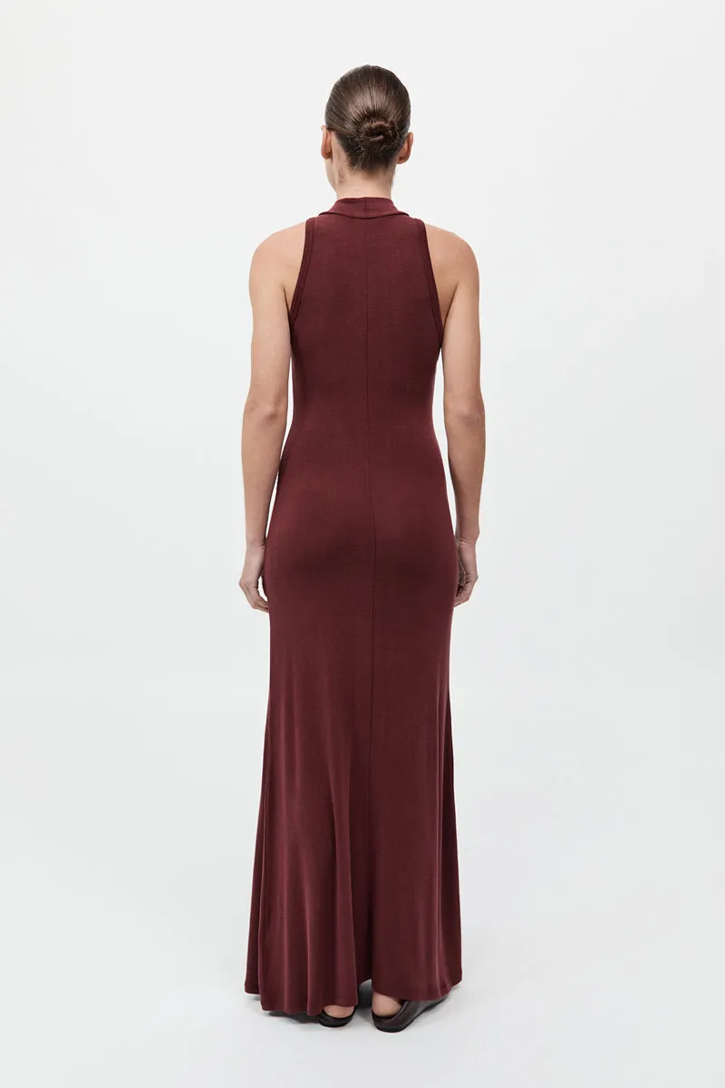 Racer Back Jersey Maxi Dress - Currant sold by St. Agni product image thumbnail 5