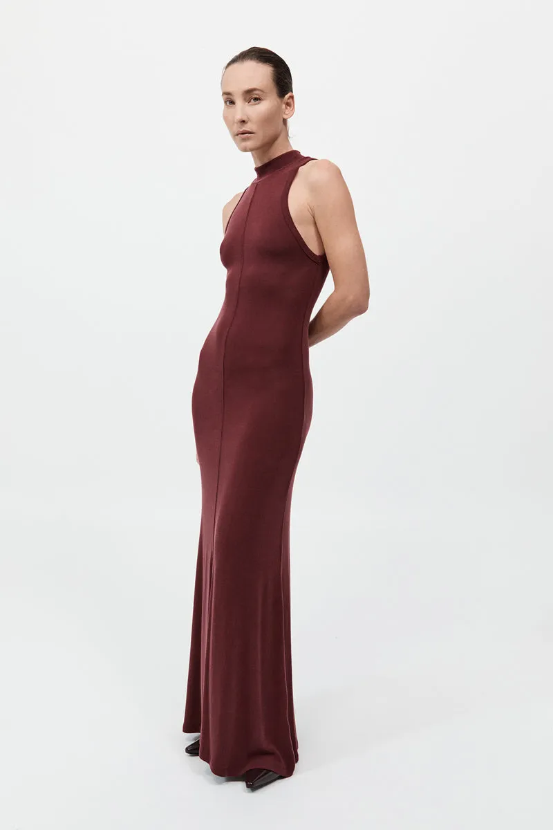 Racer Back Jersey Maxi Dress - Currant sold by St. Agni product image thumbnail 2