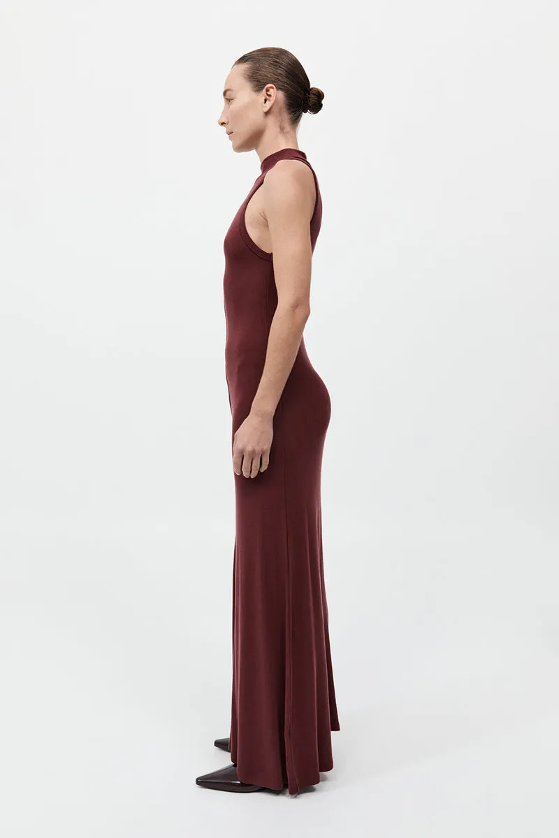 Racer Back Jersey Maxi Dress - Currant sold by St. Agni product image thumbnail 3