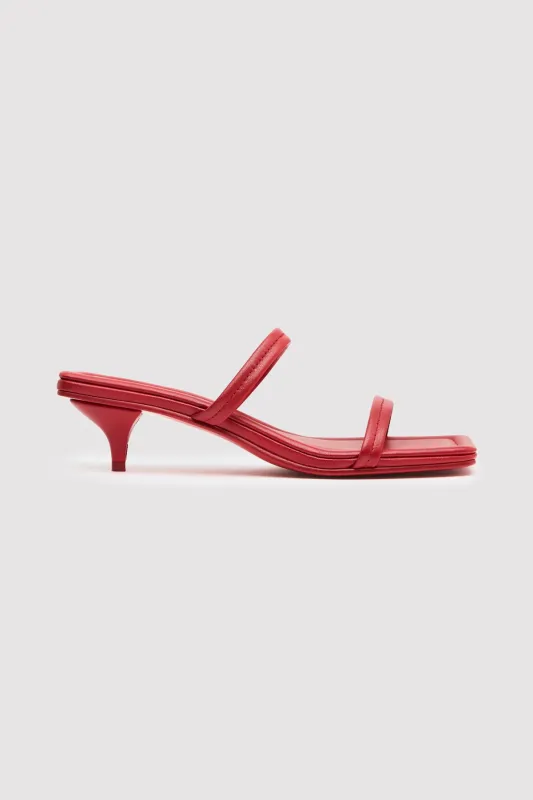 Fine Strap Kitten Heel - Rosso sold by St. Agni
