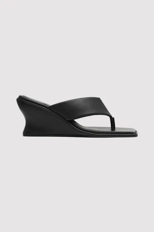 Soft Thong Contour Wedge - Black sold by St. Agni