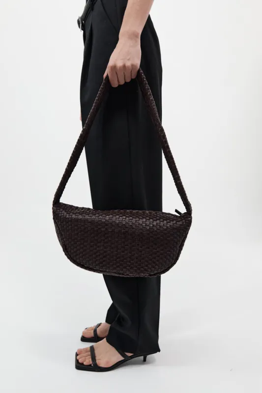 Lattice Weave Crescent Bag - Port sold by St. Agni