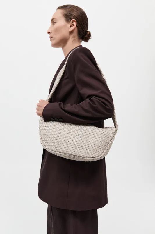 Lattice Weave Crescent Bag - Creme sold by St. Agni