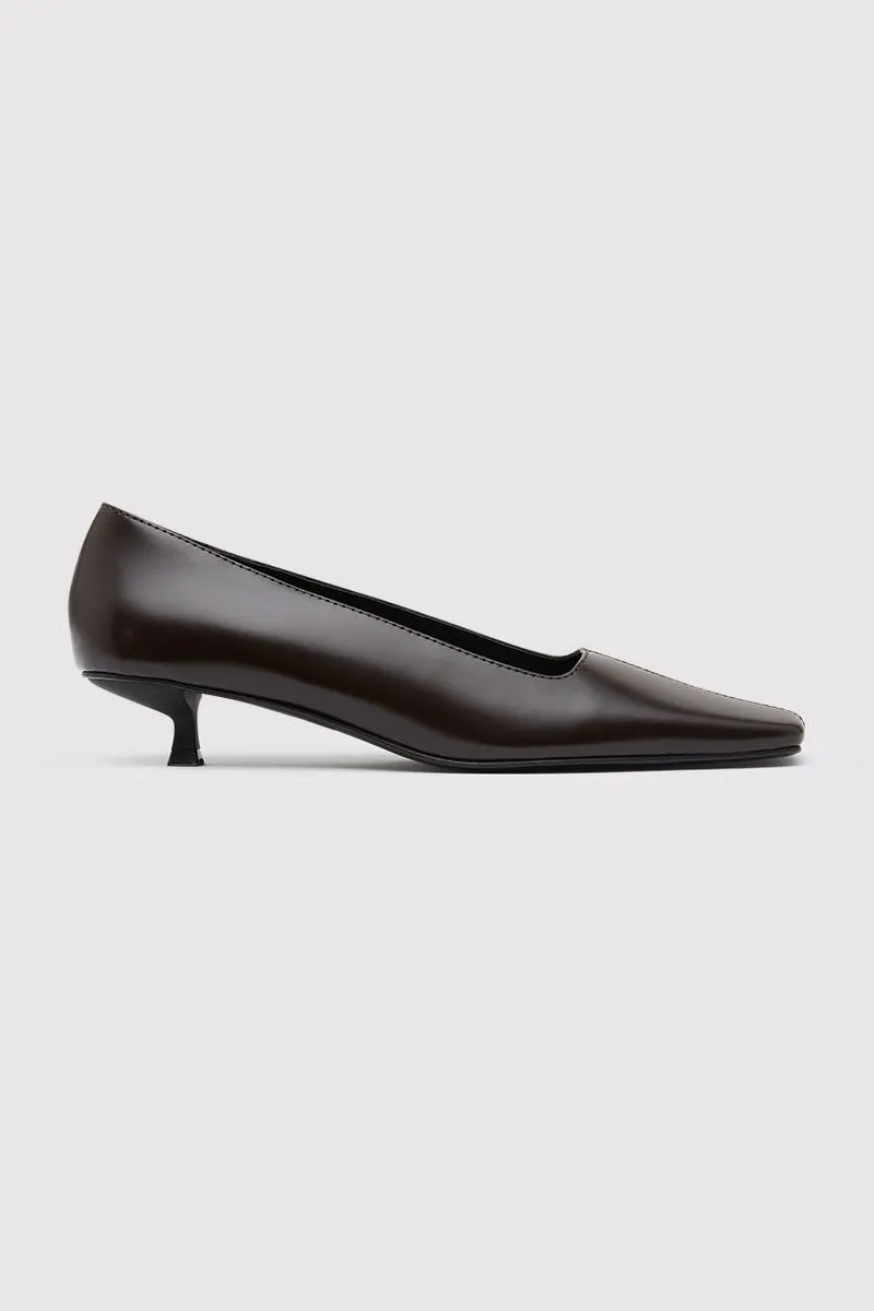 Square Toe Pump - Coffee sold by St. Agni