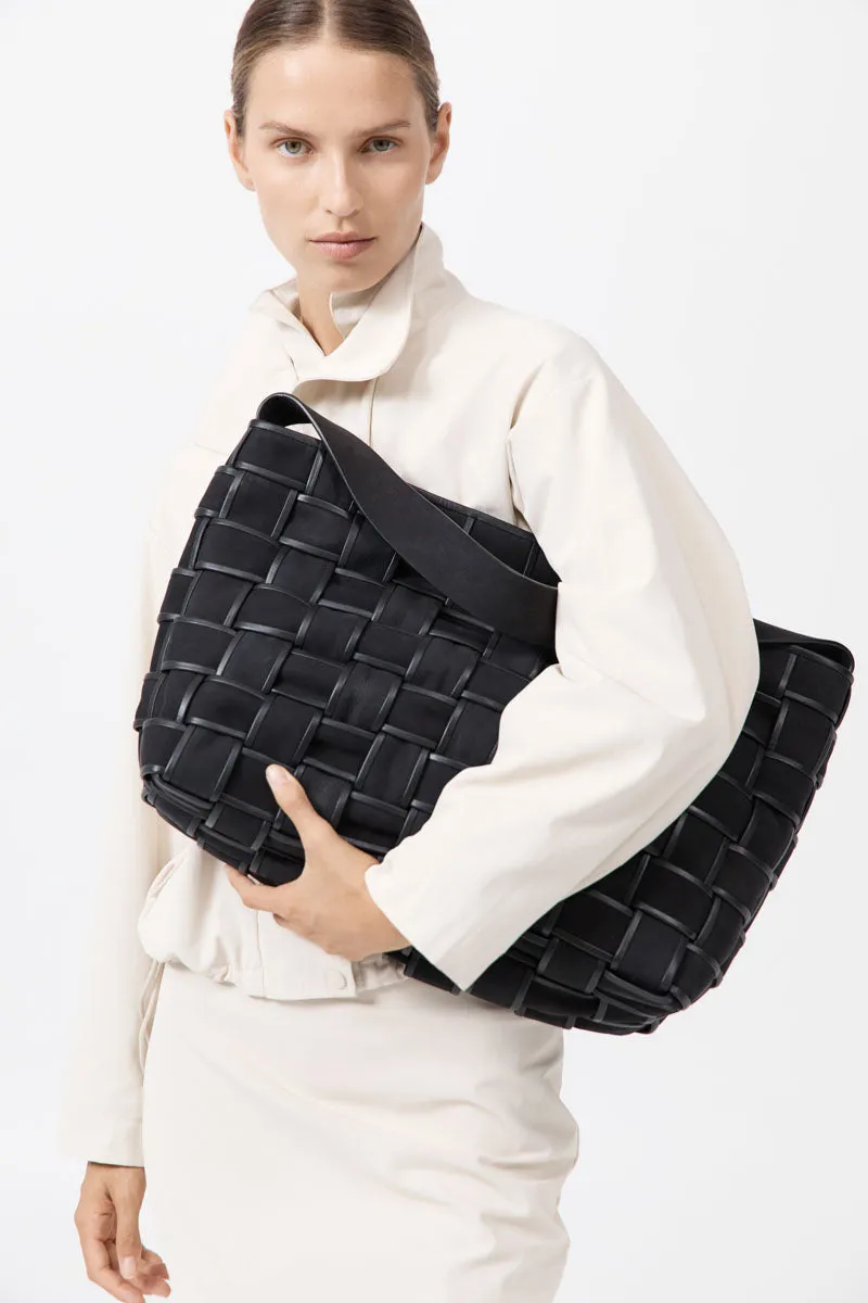Border Woven Large Tote - Black sold by St. Agni product image thumbnail 3