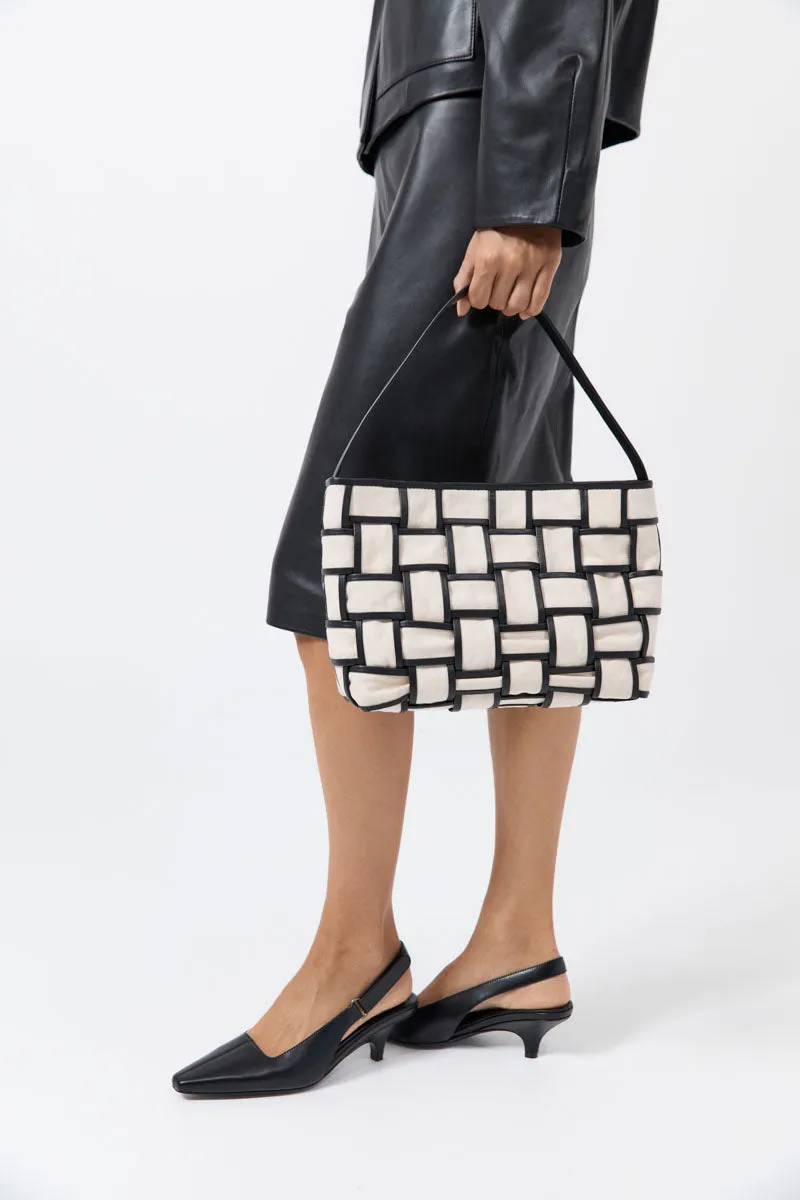 Border Woven Mini Tote - Canvas sold by St. Agni