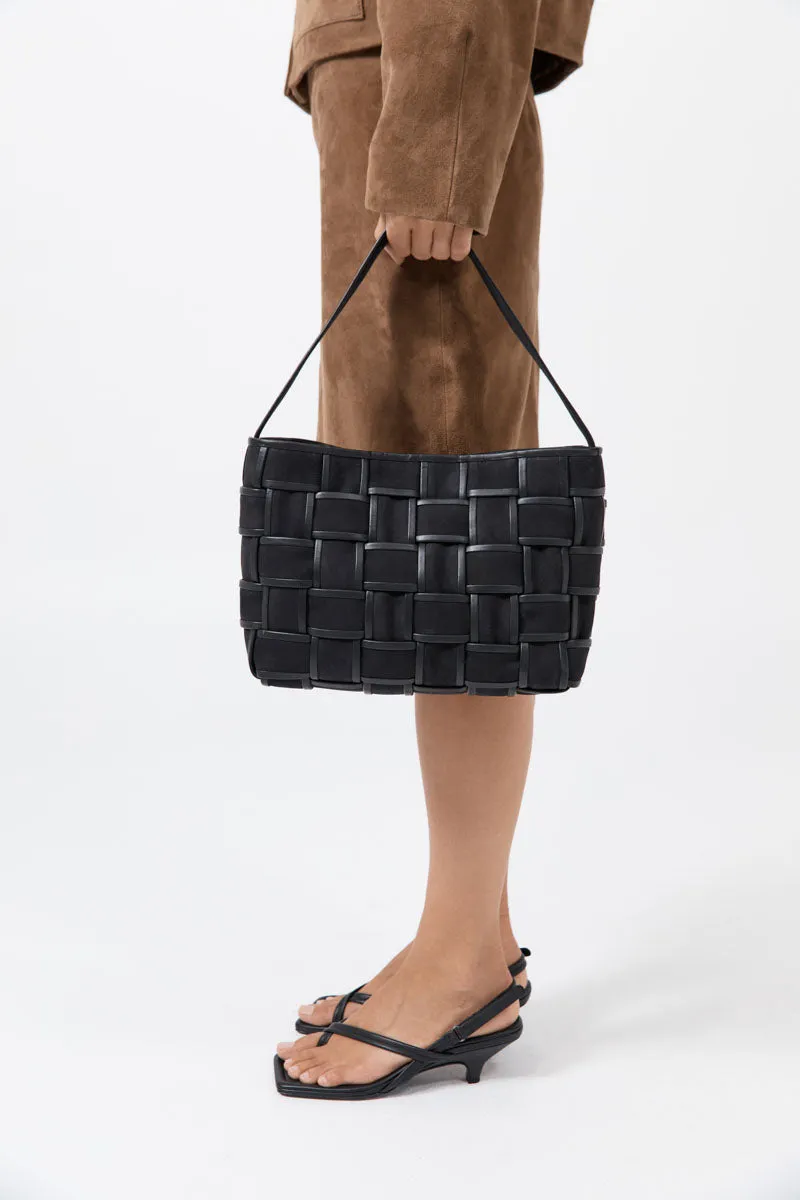 Border Woven Mini Tote - Black sold by St. Agni