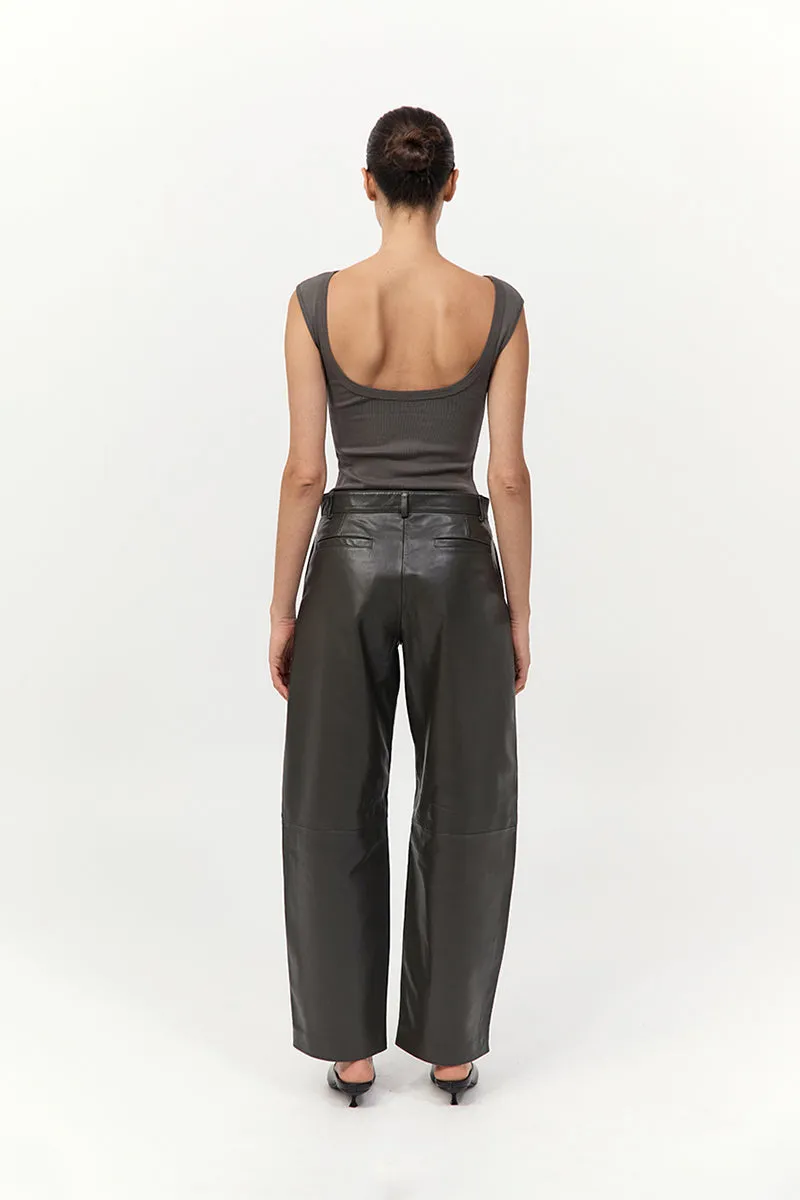 Leather Balloon Pants - Khaki sold by St. Agni product image thumbnail 5