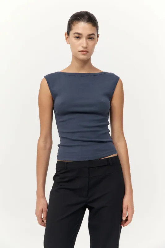 Organic Cotton Ballerina Top - Storm sold by St. Agni