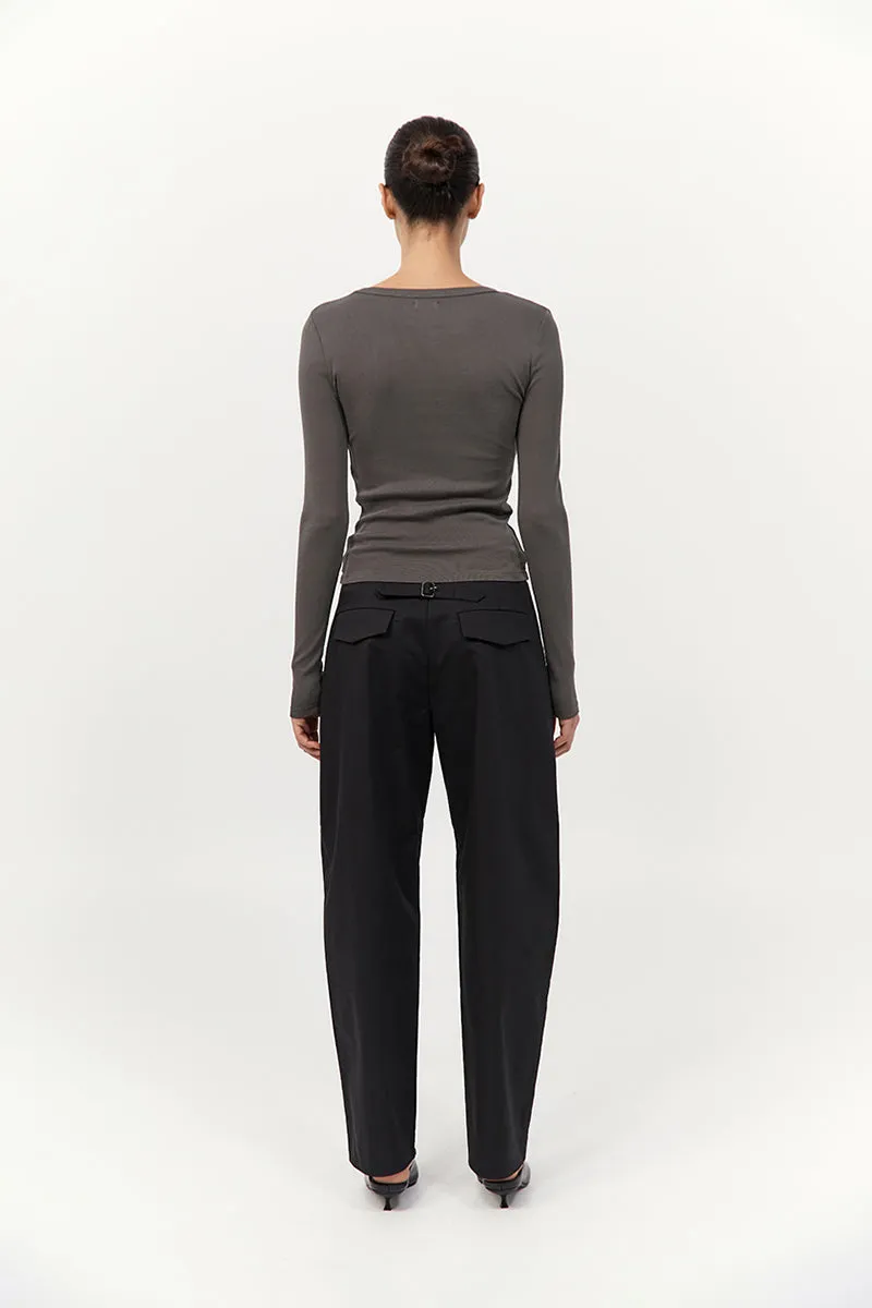 Organic Cotton Long Sleeve Top - Khaki sold by St. Agni product image thumbnail 5