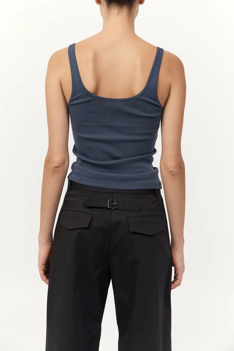 Organic Cotton Slim Scoop Tank - Storm sold by St. Agni product image thumbnail 4