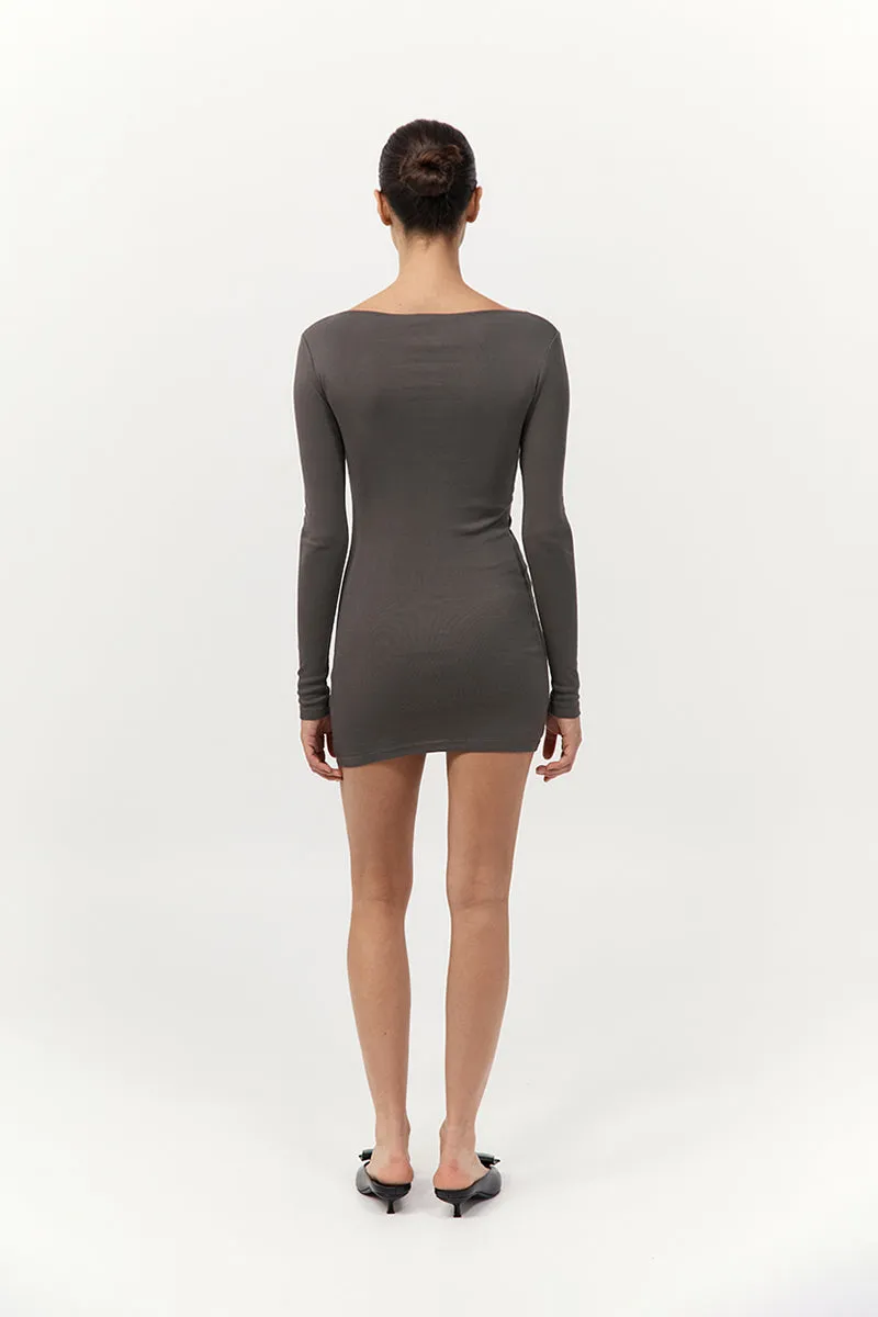 Organic Cotton Bateau Dress - Khaki sold by St. Agni product image thumbnail 4