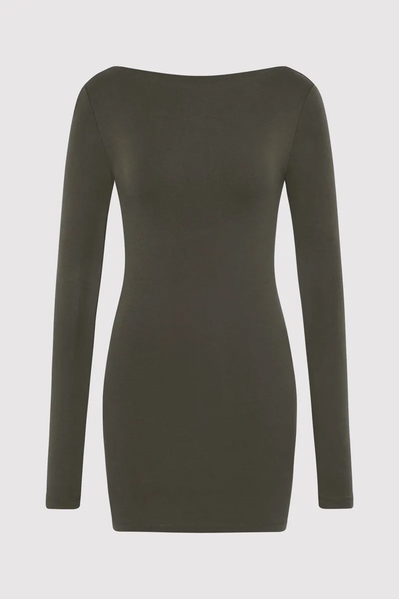 Organic Cotton Bateau Dress - Khaki sold by St. Agni product image thumbnail 5