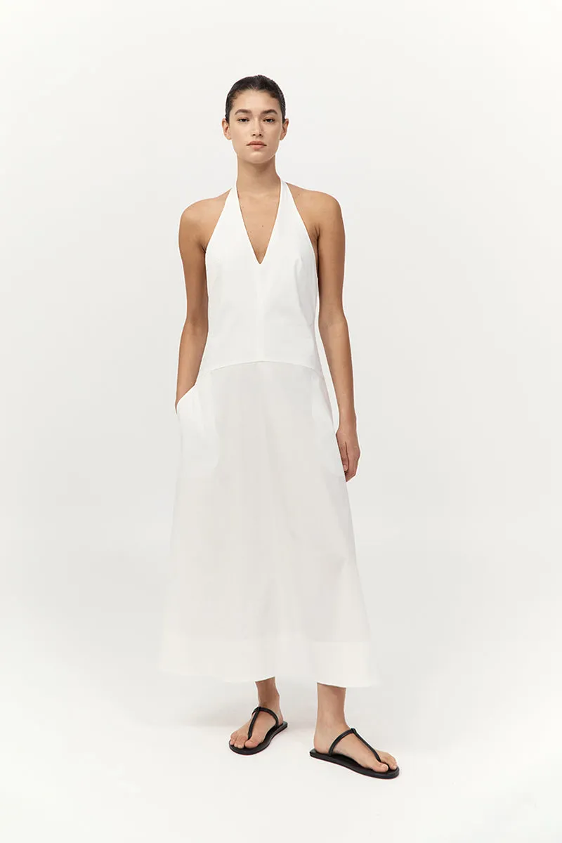 Halter Plunge Dress - White sold by St. Agni product image thumbnail 5