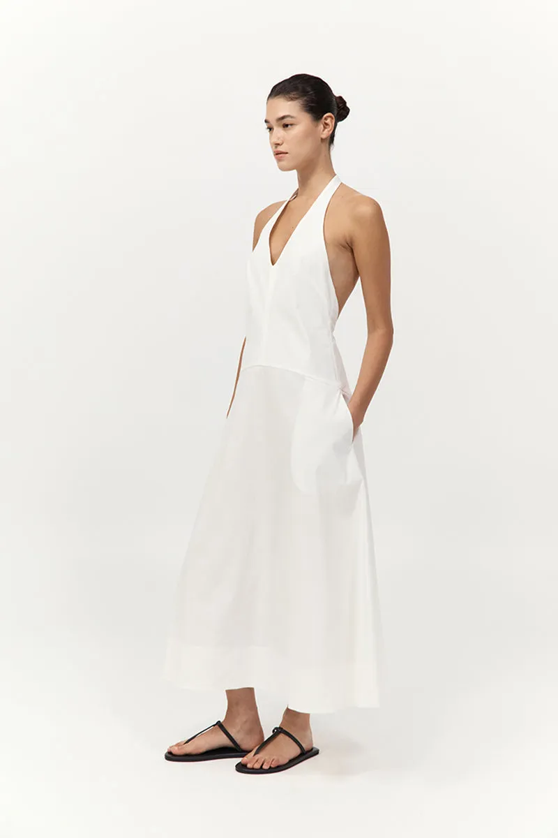 Halter Plunge Dress - White sold by St. Agni product image thumbnail 3