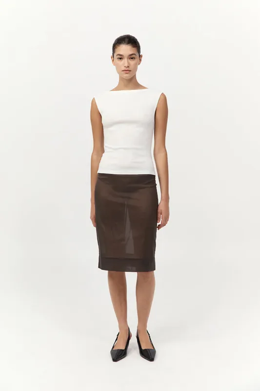 Transparent Skirt - Black Olive sold by St. Agni