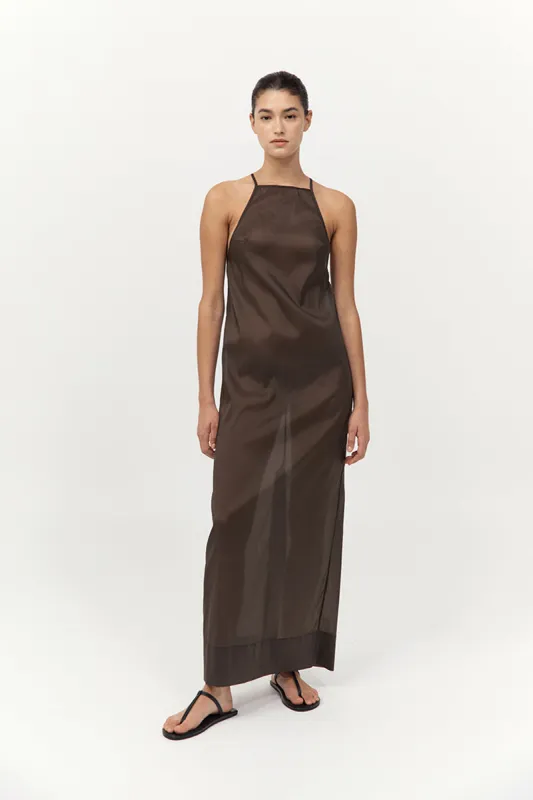 Transparent Column Dress - Black Olive made by St. Agni