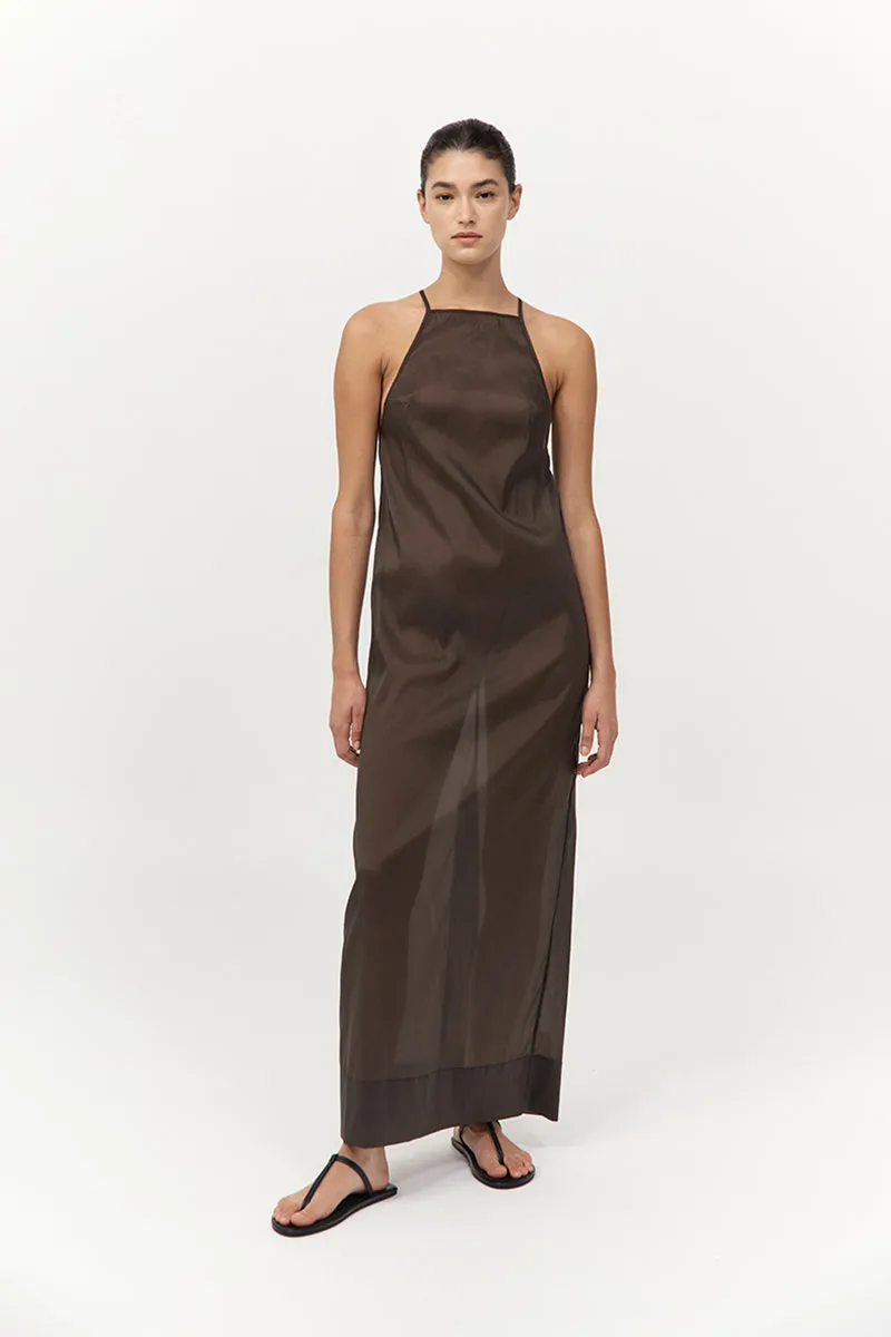 Transparent Column Dress - Black Olive sold by St. Agni
