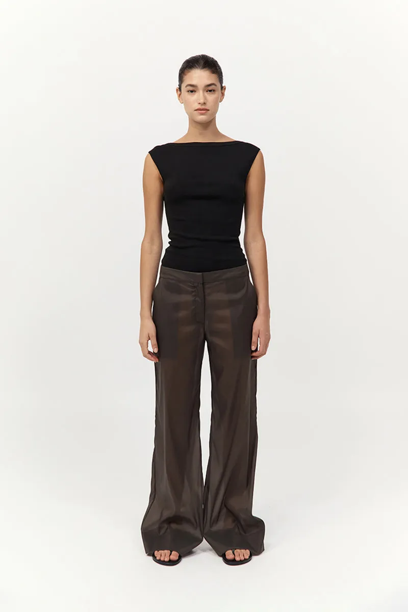 Tailored Transparent Pants - Black Olive sold by St. Agni